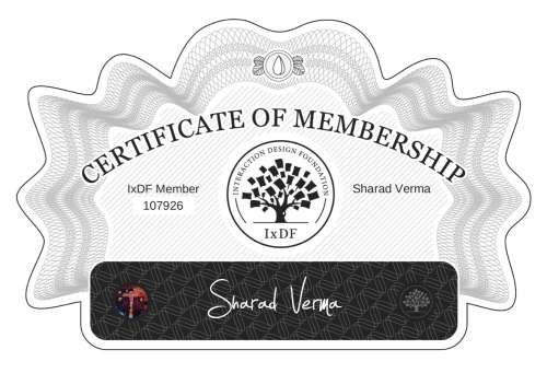 Sharad's Certificate of membership