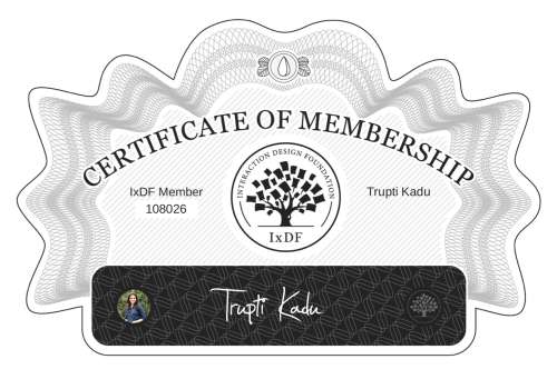 Trupti's Certificate of membership