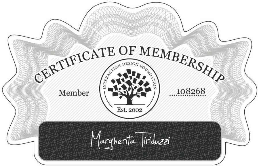 Margherita Tiriduzzi: Certificate of Membership