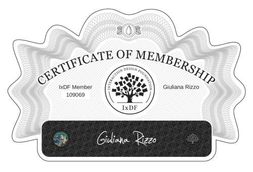 Giuliana's Certificate of membership