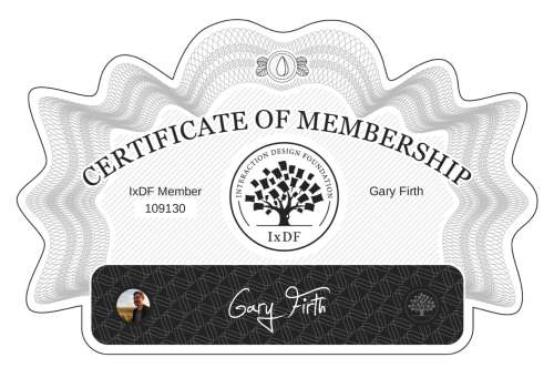 Gary's Certificate of membership