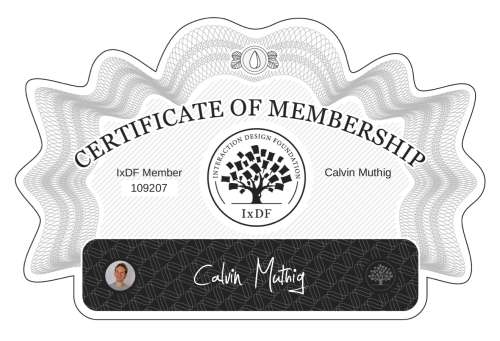 Calvin's Certificate of membership