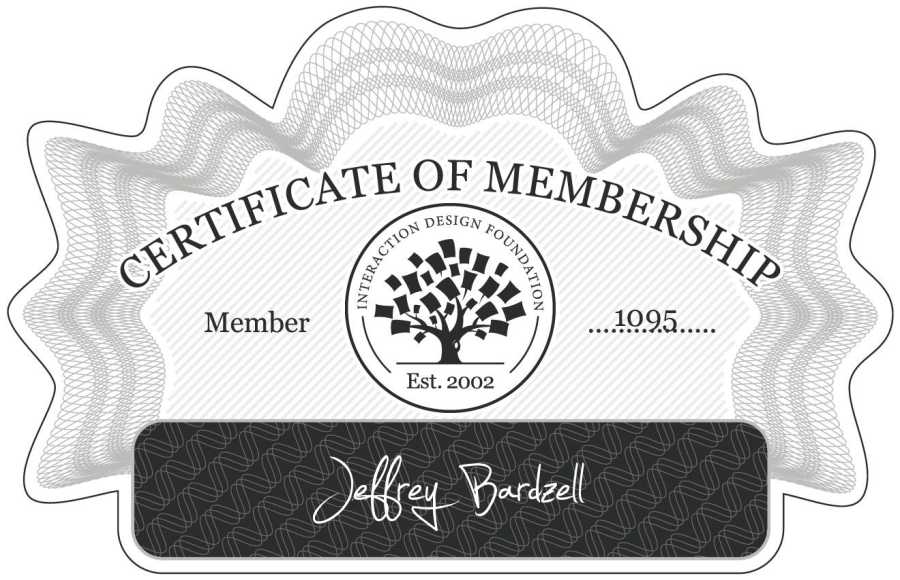 Jeffrey Bardzell: Certificate of Membership