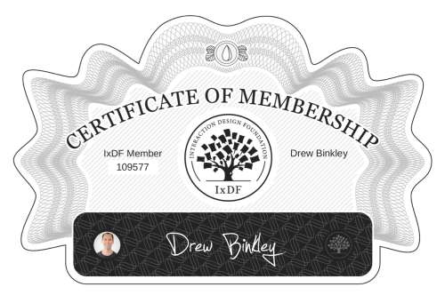 Drew's Certificate of membership