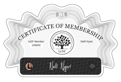 Nelli's Certificate of membership