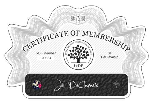 Jill's Certificate of membership