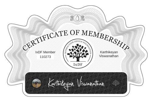 Karthikeyan's Certificate of membership