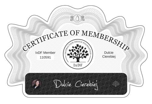 Dulcie's Certificate of membership