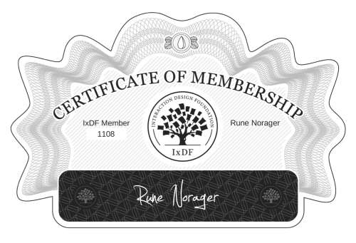 Rune's Certificate of membership