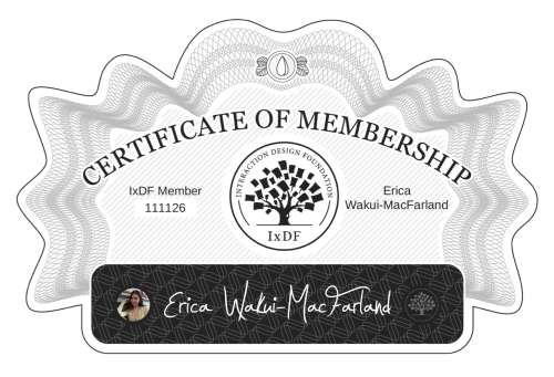 Erica's Certificate of membership