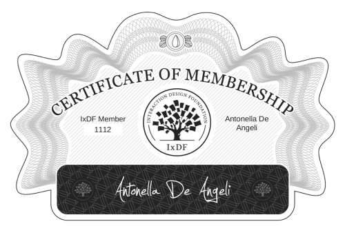 Antonella's Certificate of membership