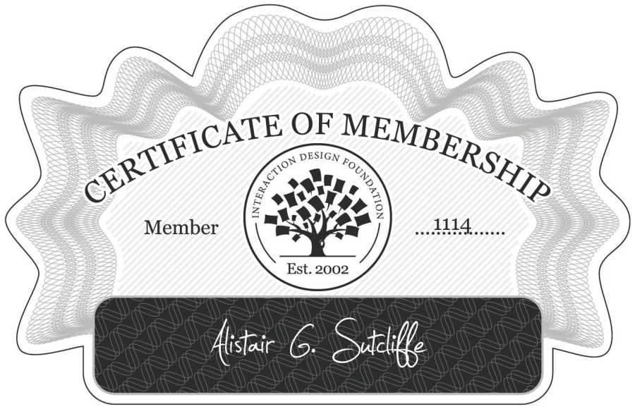 Alistair G. Sutcliffe: Certificate of Membership