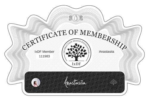 Anastasiia's Certificate of membership