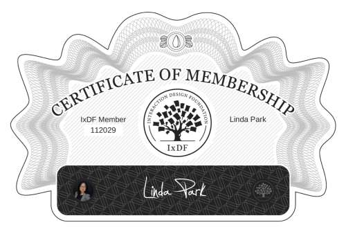 Linda's Certificate of membership