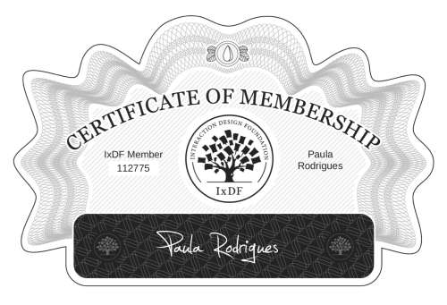 Paula's Certificate of membership