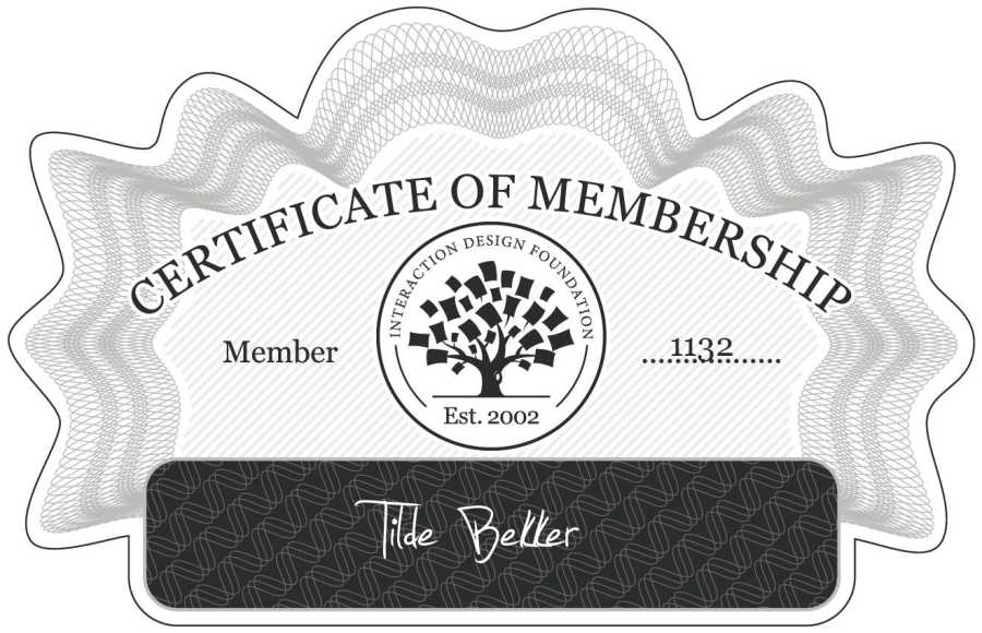 Tilde Bekker: Certificate of Membership