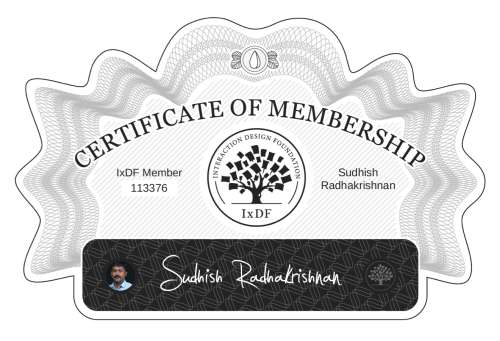 Sudhish's Certificate of membership