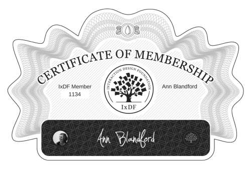 Ann's Certificate of membership