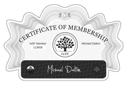 Michael's Certificate of membership