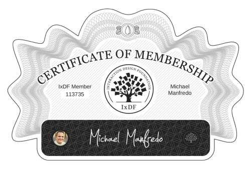 Michael's Certificate of membership