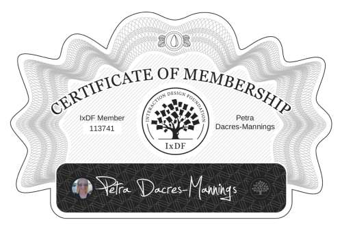 Petra's Certificate of membership