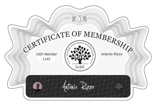 Antonio's Certificate of membership