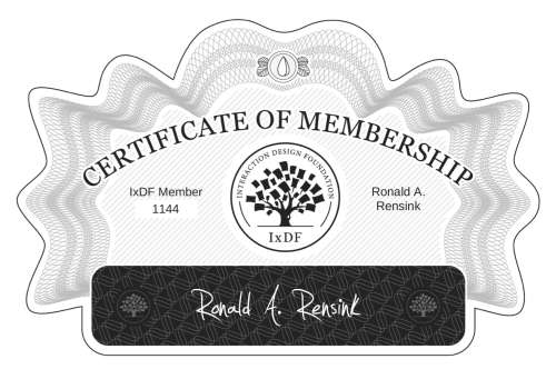 Ronald's Certificate of membership