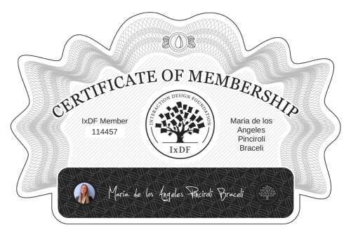 María's Certificate of membership