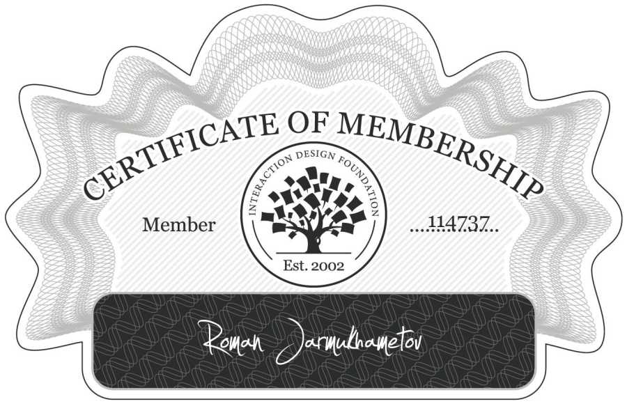 Roman Jarmukhametov: Certificate of Membership