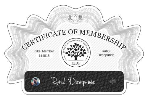 Rahul's Certificate of membership