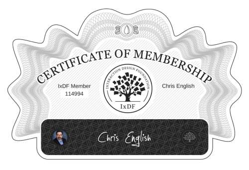Chris's Certificate of membership