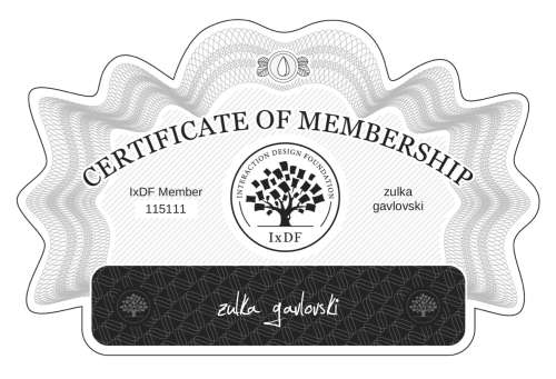 zulka's Certificate of membership
