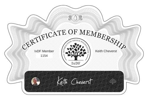 Keith's Certificate of membership