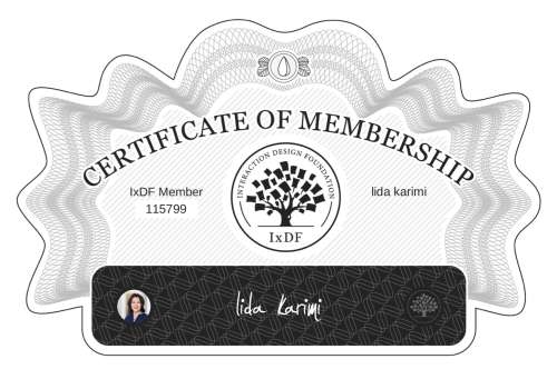 lida's Certificate of membership