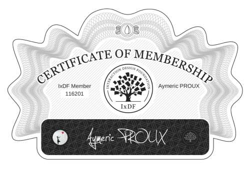 Aymeric's Certificate of membership