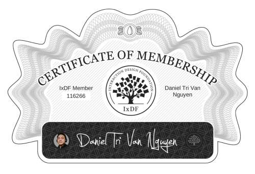 Daniel's Certificate of membership