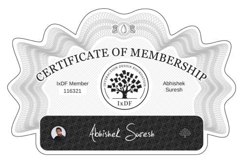 Abhishek's Certificate of membership
