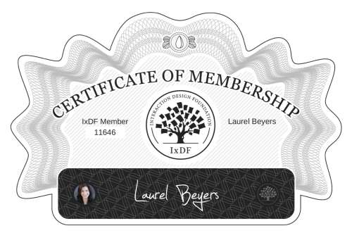 Laurel's Certificate of membership