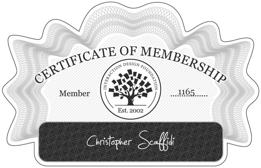 Christopher Scaffidi: Certificate of Membership