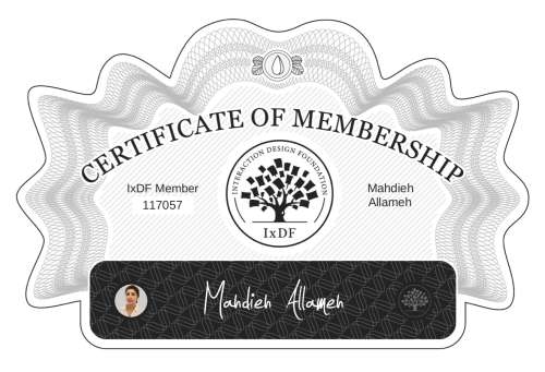 Mahdieh's Certificate of membership