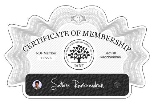 Sathish's Certificate of membership