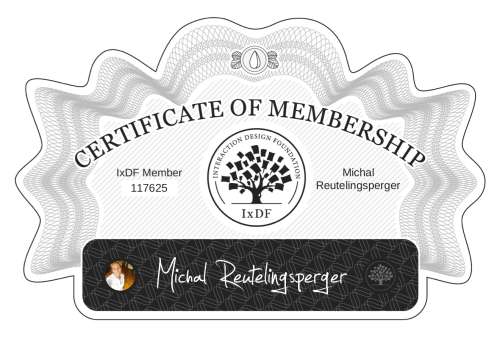 Michal's Certificate of membership