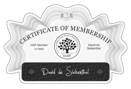 David's Certificate of membership