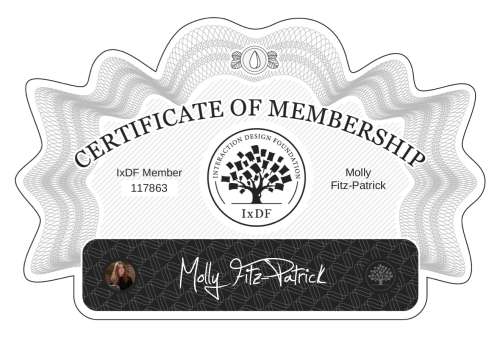 Molly's Certificate of membership