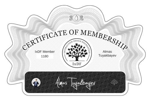 Almas's Certificate of membership