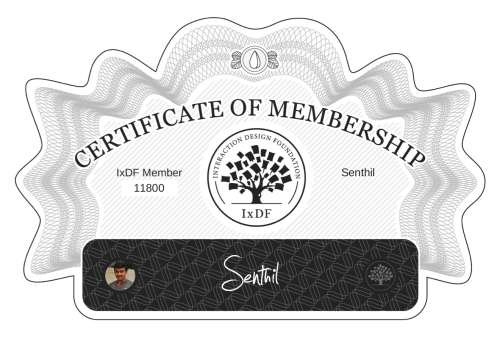 Senthil's Certificate of membership