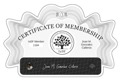 Juan's Certificate of membership