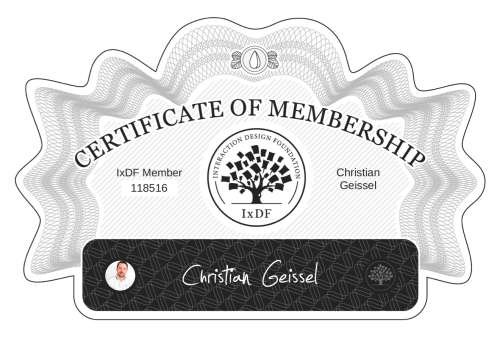 Christian's Certificate of membership