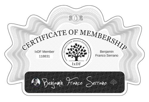 Benjamin's Certificate of membership
