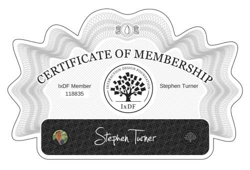 Stephen's Certificate of membership